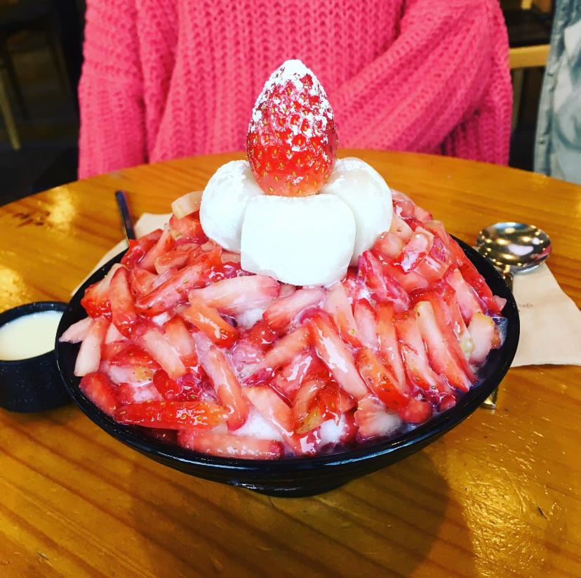 Bingsu fraise - dessert coréen